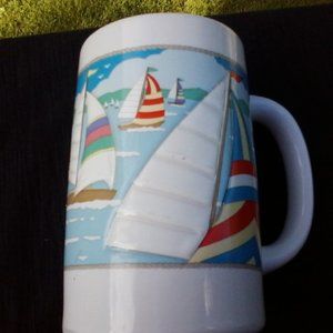Otagiri mug colorful sailboats made in japan